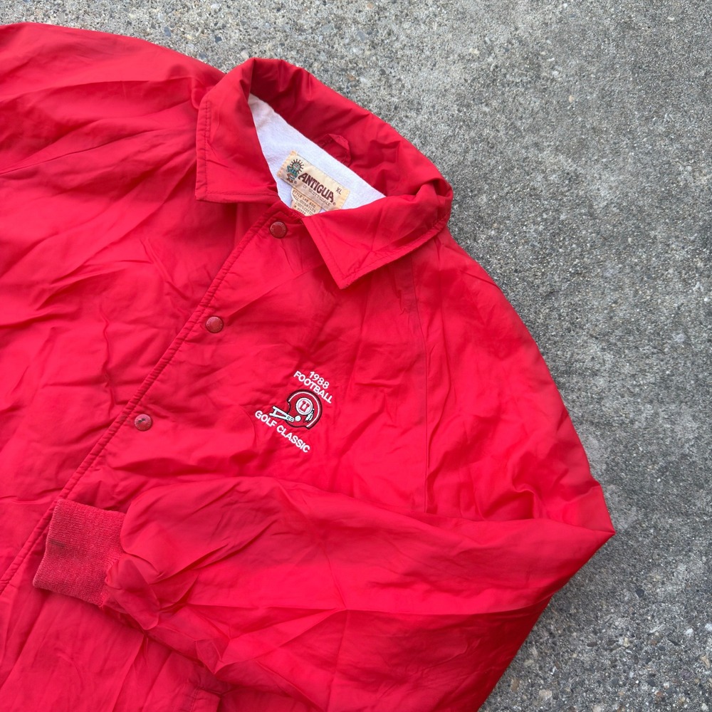 Vintage Utah Utes Football Antigua 1988 Golf Classic Coaches Jacket Mens XL Red